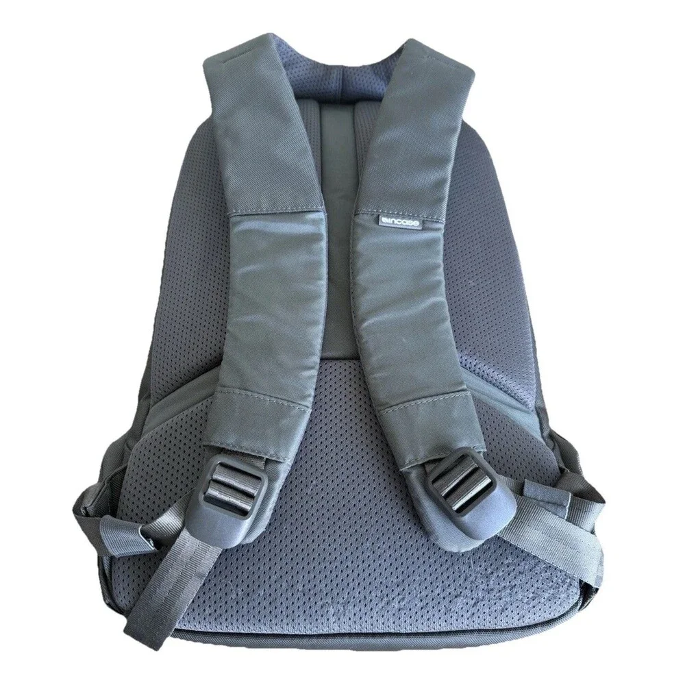 Incase Gray Polyester Padded Backpack for Laptop Solid Pattern Tech Gear EUC